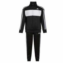 Boys 4-7 adidas Black & White Essential Tricot Track Jacket & Jogger Pants Set -Active & Workout Clothes Store 5699119 ALT2