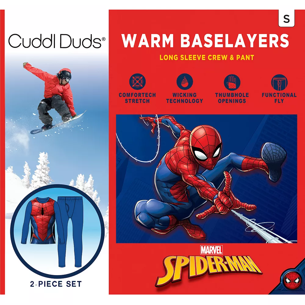 Boys 4-18 Cuddl Duds Spiderman Stretch 2-Piece Base Layer Set 4 Boys 4-18 Cuddl Duds Spiderman Stretch 2-Piece Base Layer Set - Image 2