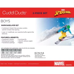 Boys 4-18 Cuddl Duds Spiderman Stretch 2-Piece Base Layer Set 7 Boys 4-18 Cuddl Duds Spiderman Stretch 2-Piece Base Layer Set -Active & Workout Clothes Store 5716958 ALT2