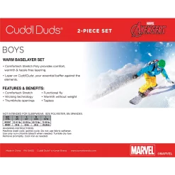 Boys 4-18 Cuddl Duds Avengers Stretch 2-Piece Base Layer Set -Active & Workout Clothes Store 5716962 ALT2