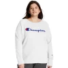 Plus Size Champion® Powerblend Graphic Fleece Sweatshirt -Active & Workout Clothes Store 5720804 White