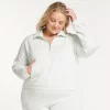 Plus Size FLX Embrace Quarter-Zip Sweatshirt -Active & Workout Clothes Store 5720994 Soft Breeze