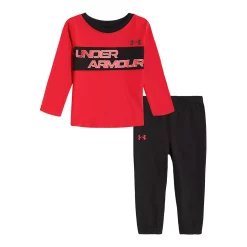 Toddler Boy Under Armour Wordmark Long Sleeve Graphic Tee & Jogger Pants Set