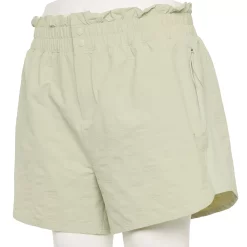 Plus Size FLX High-Waisted Paperbag-Waist Shorts