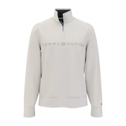 Men's Tommy Hilfiger Tonal Logo Quarter Zip Pullover -Active & Workout Clothes Store 5921591 Snow White