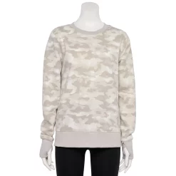 Women's Tek Gear® Ultrasoft Fleece Sweatshirt -Active & Workout Clothes Store 6119993 Beige White Camo