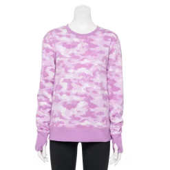 Women's Tek Gear® Ultrasoft Fleece Sweatshirt -Active & Workout Clothes Store 6119993 Purple Camo