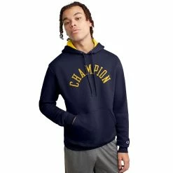 Men's Champion® Powerblend Fleece Hoodie -Active & Workout Clothes Store 6120081 Athletic Navy