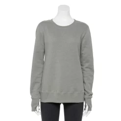 Petite Tek Gear® Ultrasoft Fleece Crewneck Sweatshirt -Active & Workout Clothes Store 6120169 Charcoal