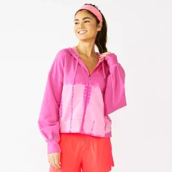 Women's Tek Gear® French Terry Crop Zip-Up Jacket -Active & Workout Clothes Store 6120577 Pink Trillion