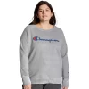 Plus Size Champion® Powerblend Graphic Fleece Sweatshirt -Active & Workout Clothes Store 6142126 Oxford Gray