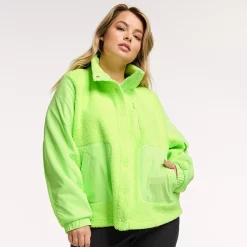 Plus Size FLX Boucle Mixed-Media Jacket