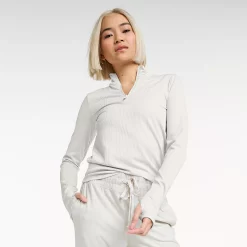 Women's FLX Balance Ribbed Quarter-Zip Mockneck Top