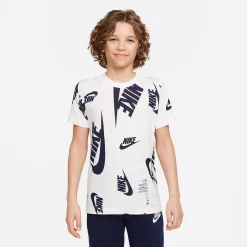 Boys 8-20 Nike Brandmark Allover Print Tee -Active & Workout Clothes Store 6142316 White