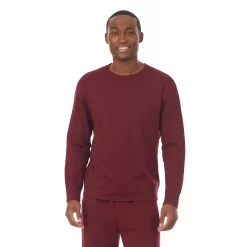 Men's Cuddl Duds® Essentials Pajama Top -Active & Workout Clothes Store 6142320 Burgundy