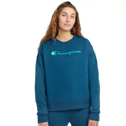 Women's Champion® Powerblend Fleece Boyfriend Sweatshirt -Active & Workout Clothes Store 6142415 Fresh Teal