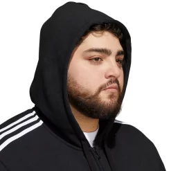 Big & Tall adidas Essential Fleece Full-Zip Hoodie -Active & Workout Clothes Store 6171341 ALT4