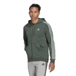 Big & Tall adidas Essential Fleece Full-Zip Hoodie -Active & Workout Clothes Store 6171341 Green Oxide