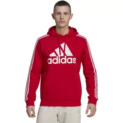 Big & Tall adidas Essential 3-Stripes Badge of Sport Hoodie -Active & Workout Clothes Store 6171344 Scarlet