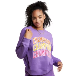 Women's Champion® Powerblend Fleece Crewneck Sweatshirt -Active & Workout Clothes Store 6171401 Creative Mauve