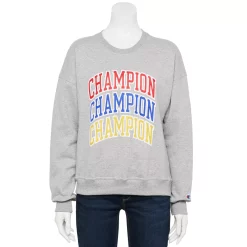 Women's Champion® Powerblend Fleece Crewneck Sweatshirt -Active & Workout Clothes Store 6171401 Oxford Gray