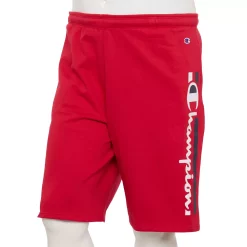 Big & Tall Champion® Vertical Script Fleece Shorts -Active & Workout Clothes Store 6171471 Red