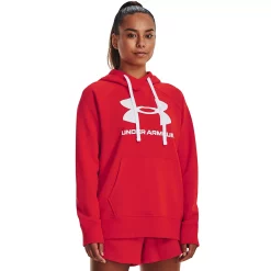 Women's Under Armour Rival Fleece Logo Hoodie -Active & Workout Clothes Store 6171848 Radio Red