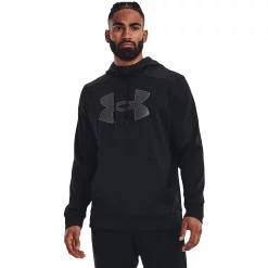 Men's Under Armour Big Logo Fleece Hoodie -Active & Workout Clothes Store 6196612 Black